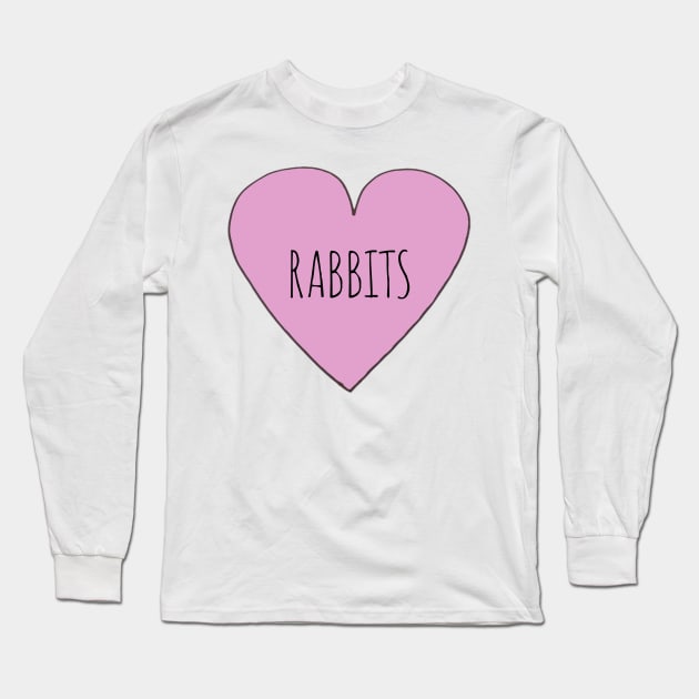 I Love Rabbits Long Sleeve T-Shirt by Bundjum